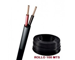 Cable Manguera Negra 2x0,50mm Rojo-Negro, Rollo 100 mts